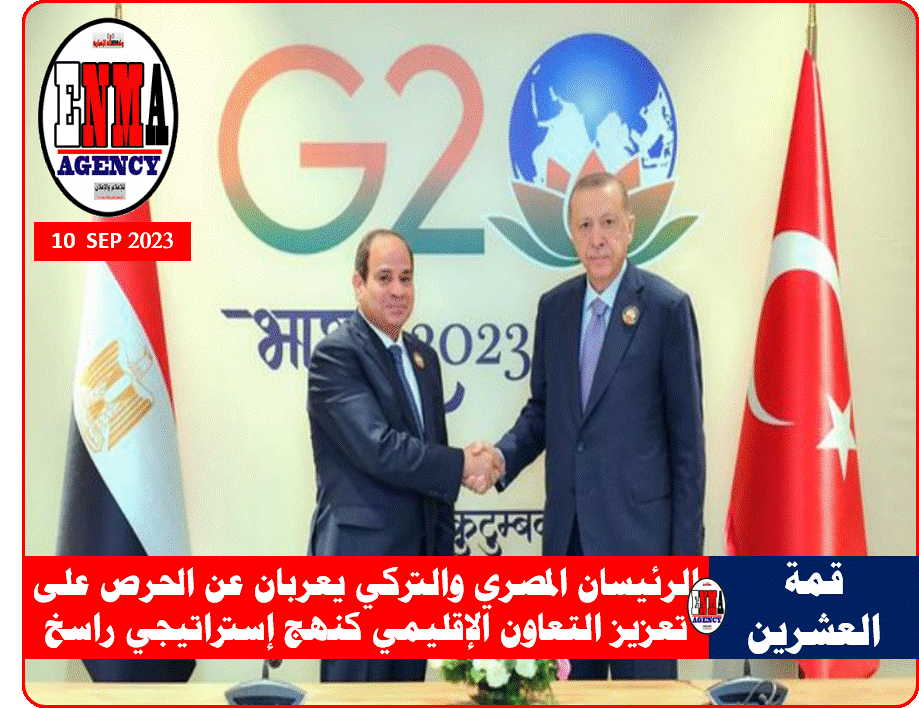 جانب من لقاء الرئيسين عبد الفتاح السيسي ونظيره التركي